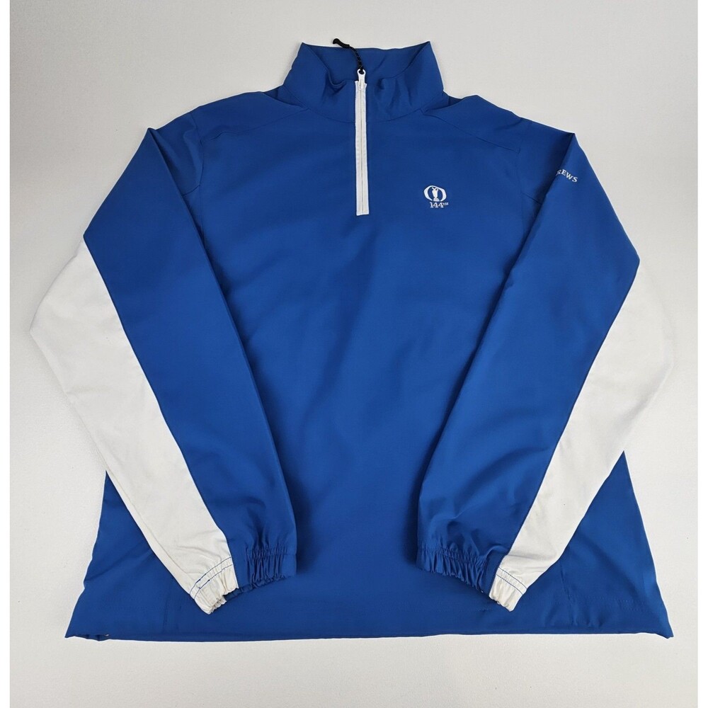 The Open 144th St Andrews Golf Pullover Mens Small Ahead Blue 1/4 Zip - Picture 2 of 15